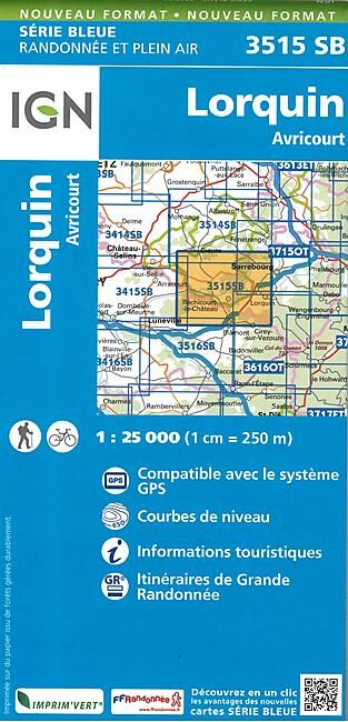 IGN - 3515 SB LORQUIN AVRICOURT 1 25 000