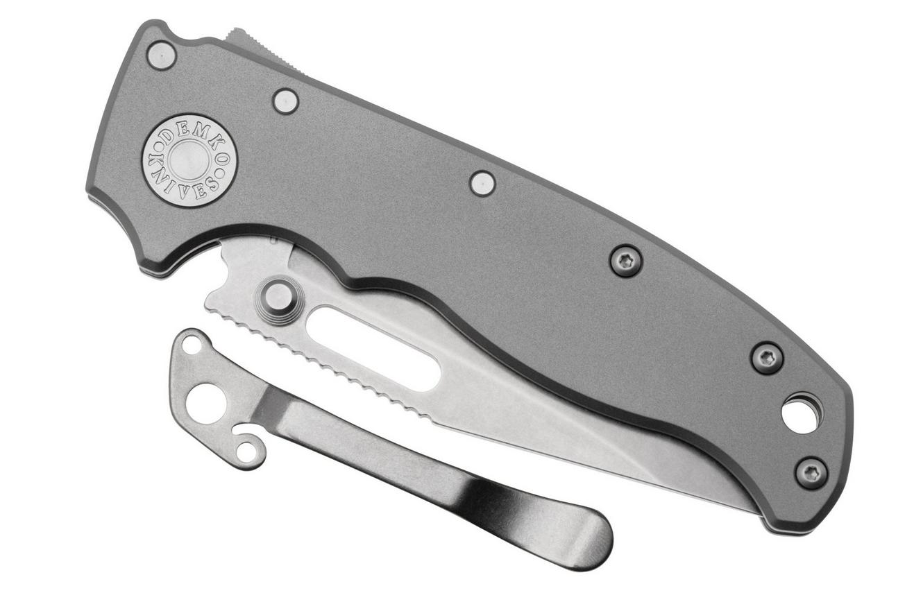 Demko Knives AD20.5 Shark-Lock CPM 20CV Clip Point AD205-20CV-TI-CP Smooth Titanium, zakmes