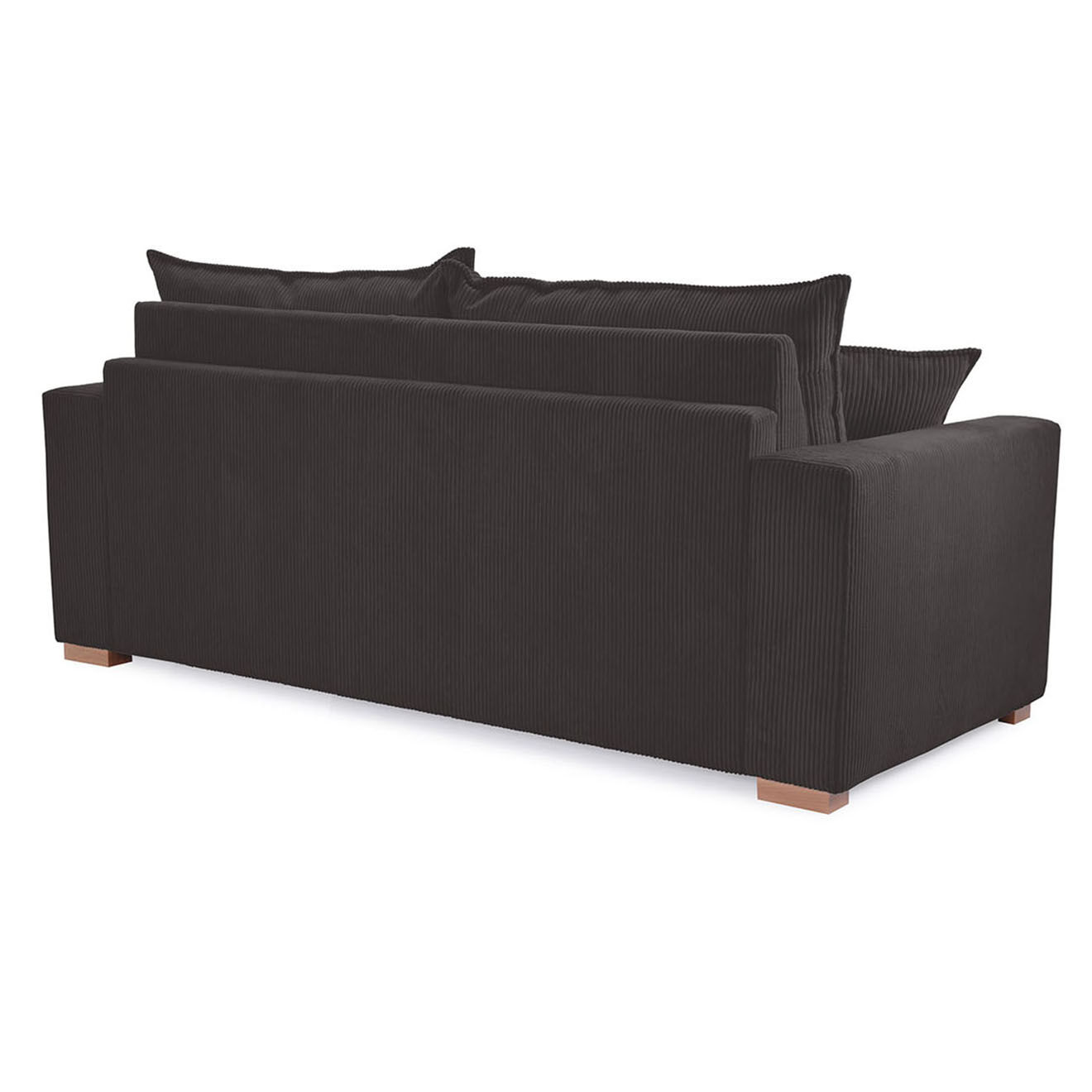 Bobochic Canapé droit augustin ouverture express velours côtelé marron  - 205x97x96 cm