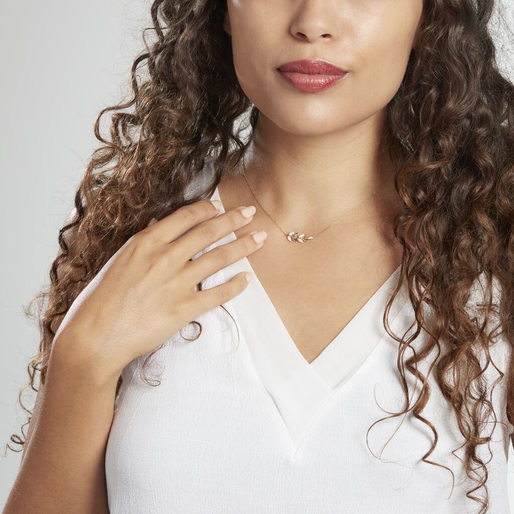 Collier Or Jaune Nahia Oxydes De Zirconium