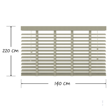 KARWEI houten jaloezie 50 mm leem (kleurnr. 945) 140x220 cm (bxh)