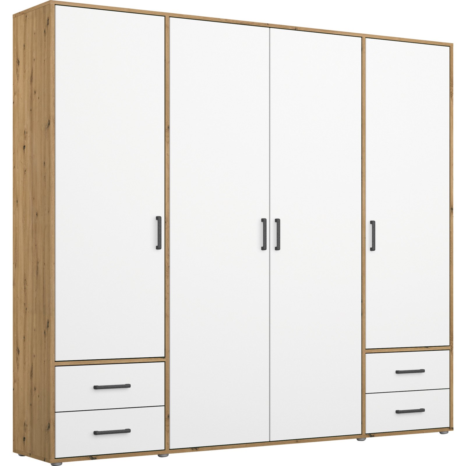 Drehtürenschrank Voyager Dekor 140 x 194 x 53 cm weiss / Artisan