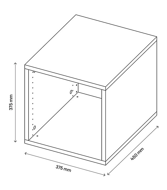 Caisson effet chêne GoodHome Atomia H. 37,5 x L. 37,5 x P. 45 cm