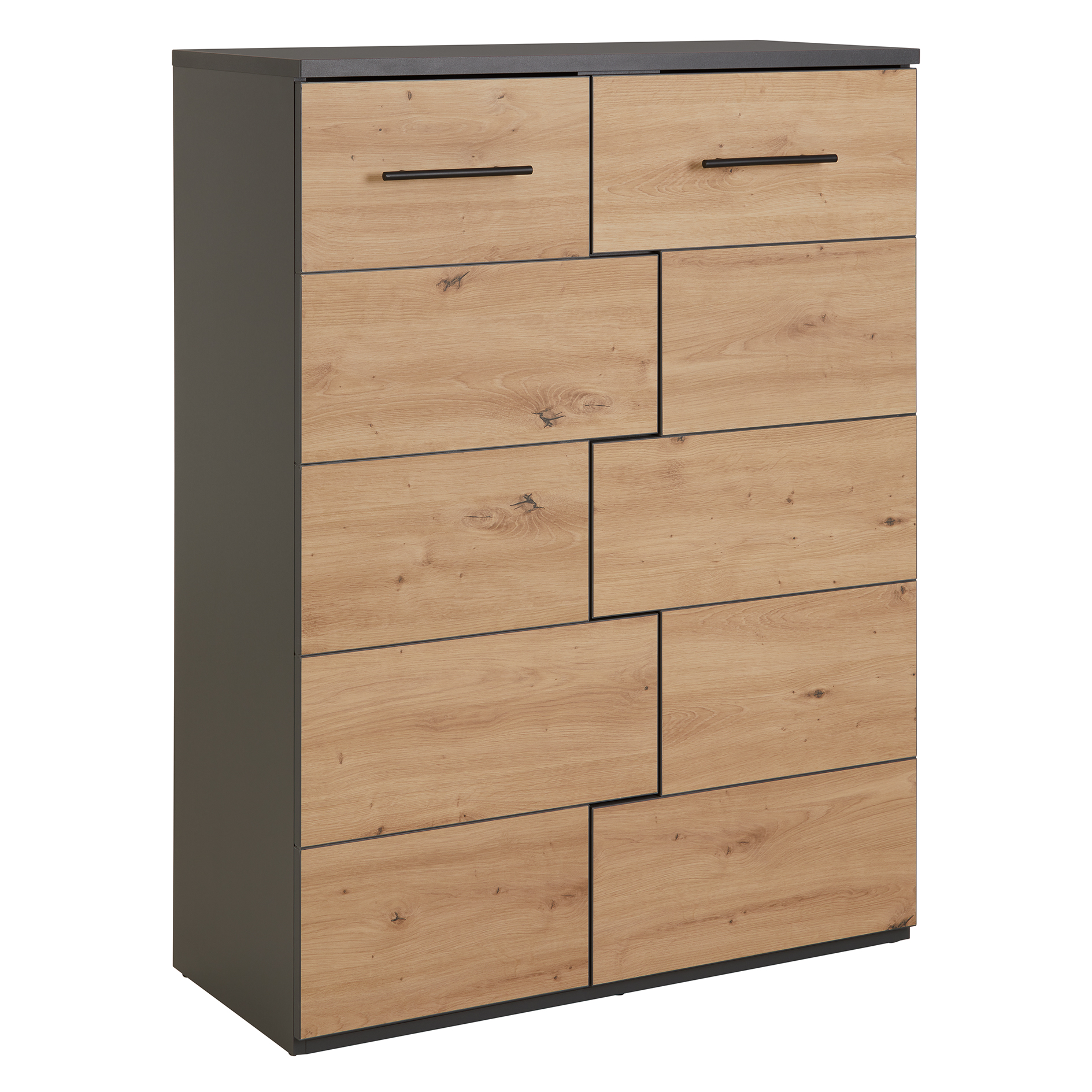 Schuhschrank - anthrazit-Artisan Eiche - 90 cm