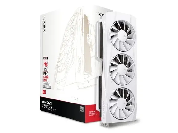 XFX QuickSilver Radeon RX 9070XT - Gaming Edition - grafikkort - Radeon RX 9070 XT - 16 GB GDDR6 - PCI Express 5.0 - 3 x DisplayPort, HDMI - hvid