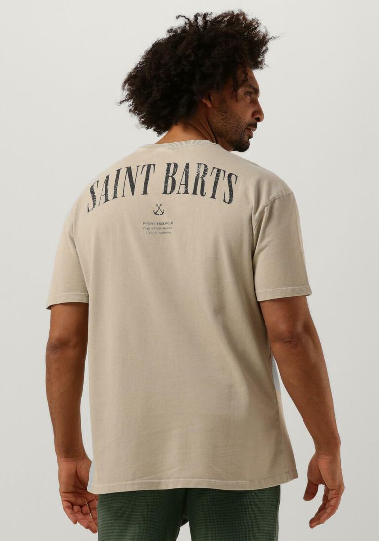 PUREWHITE zand purewhite t-shirt tshirt with small front logo at side and big back print