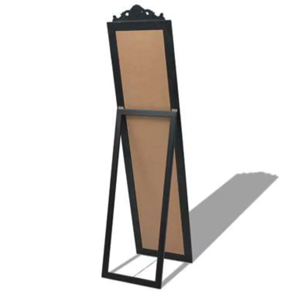 vidaXL - Vrijstaande Spiegel - Zwart - Hout - 160 x 40 cm