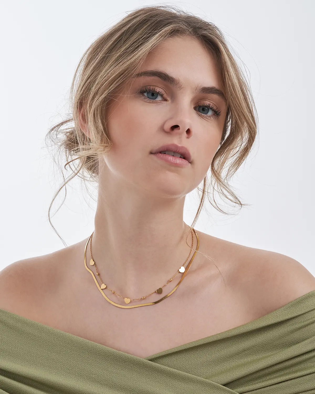 Layering Kette - Steel Hearts