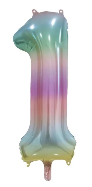 1 Jaar Helium Ballon Regenboog Pastel Leeg 86cm