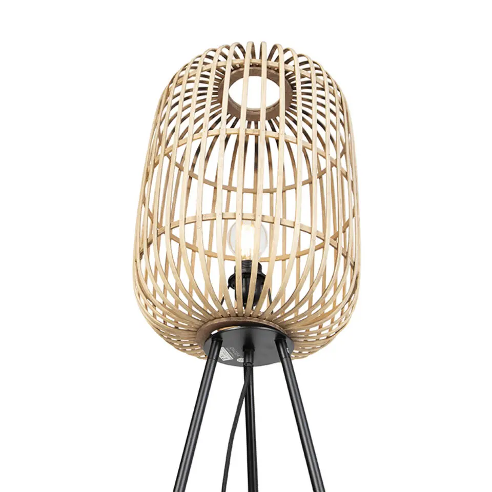 Qazqa vloerlampen manila beige e27