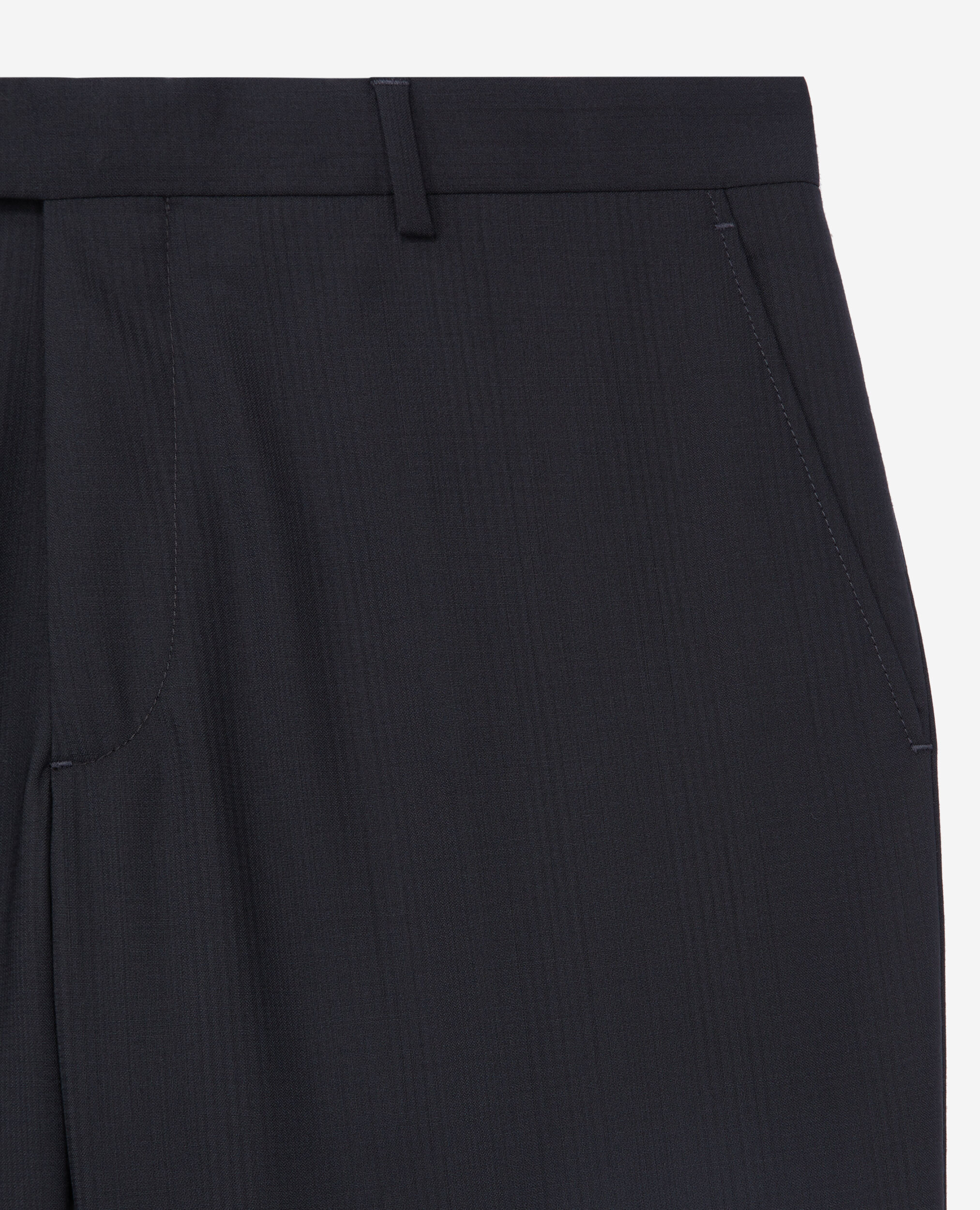Pantalon de costume Prince de Galles en laine bleu marine