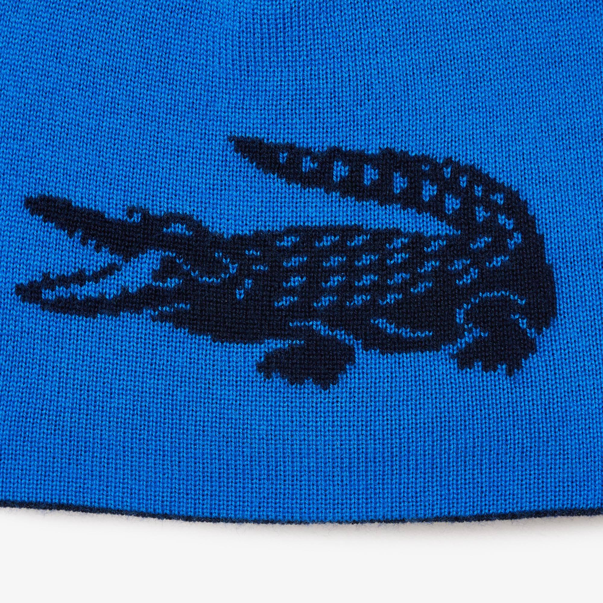 Wendbarer Unisex LACOSTE Beanie mit Kontrast-Krokodil Mützen - Blau - Lacoste - Unisex