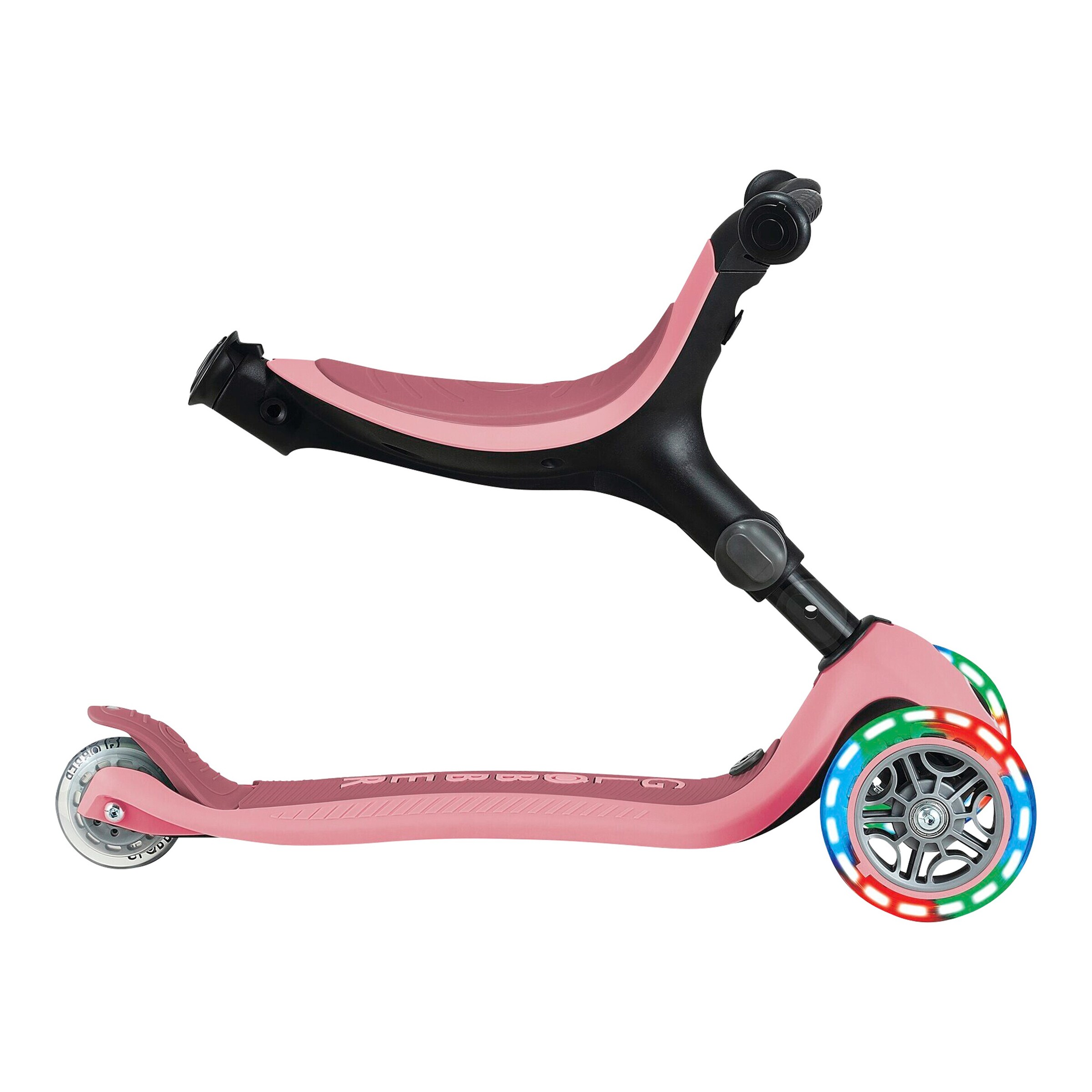 Globber Scooter 3in1 Go-Up active mit Leuchtrollen rosa