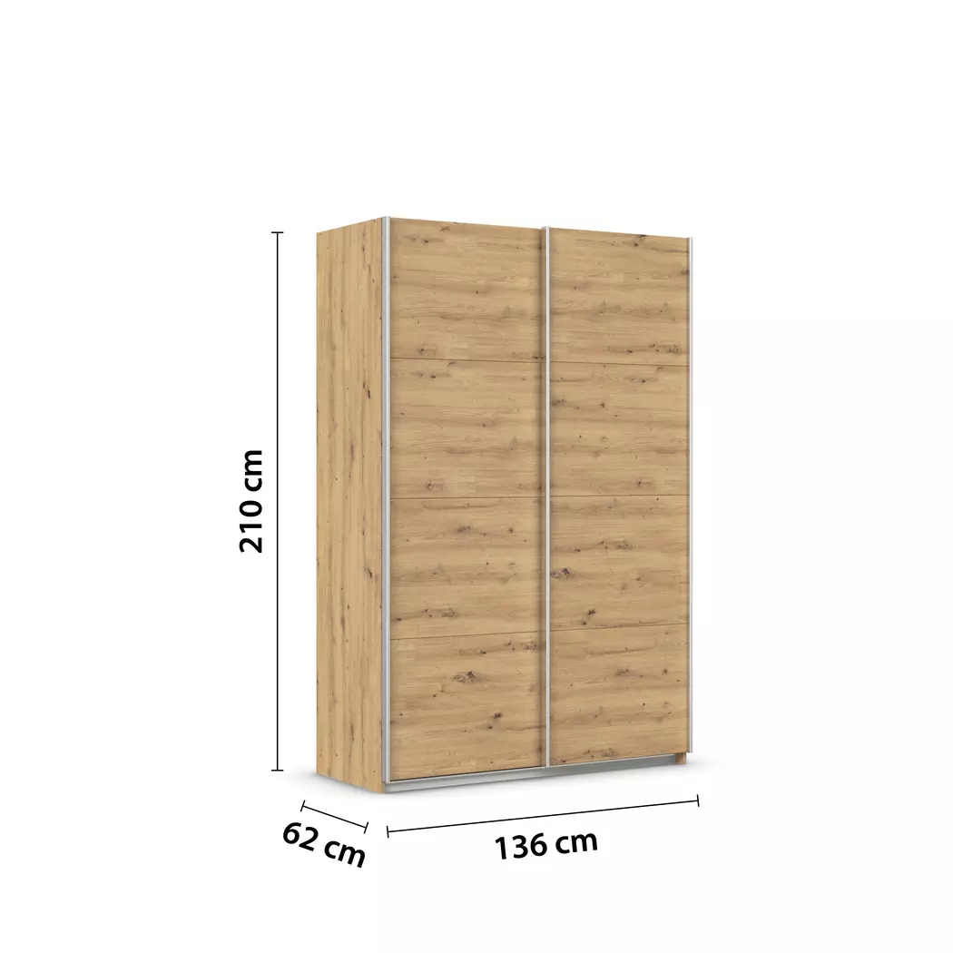Schwebetürenschrank Quadra 136 x 210 cm