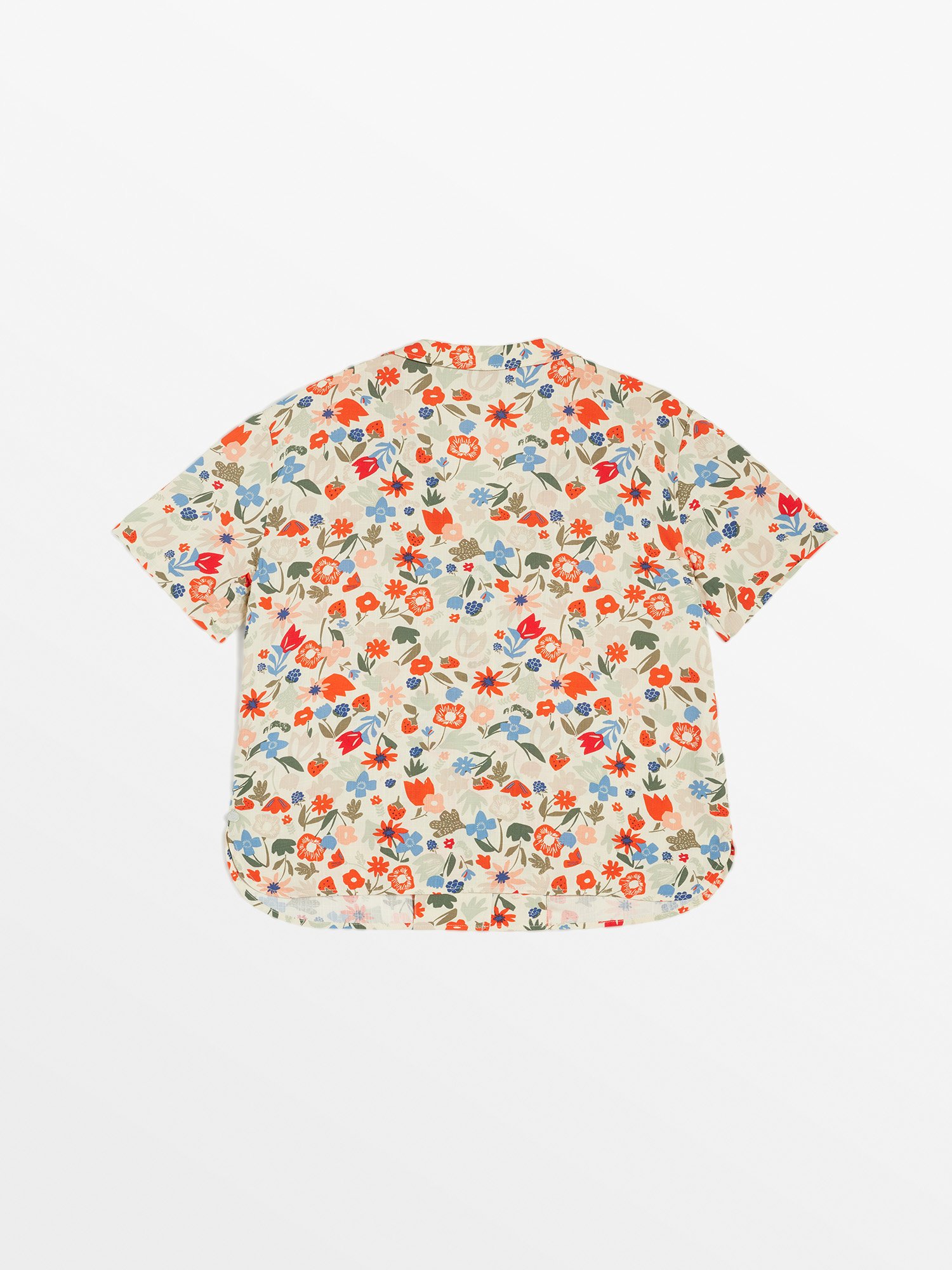 Chemise Femme A Fleurs Rouge et Bleu