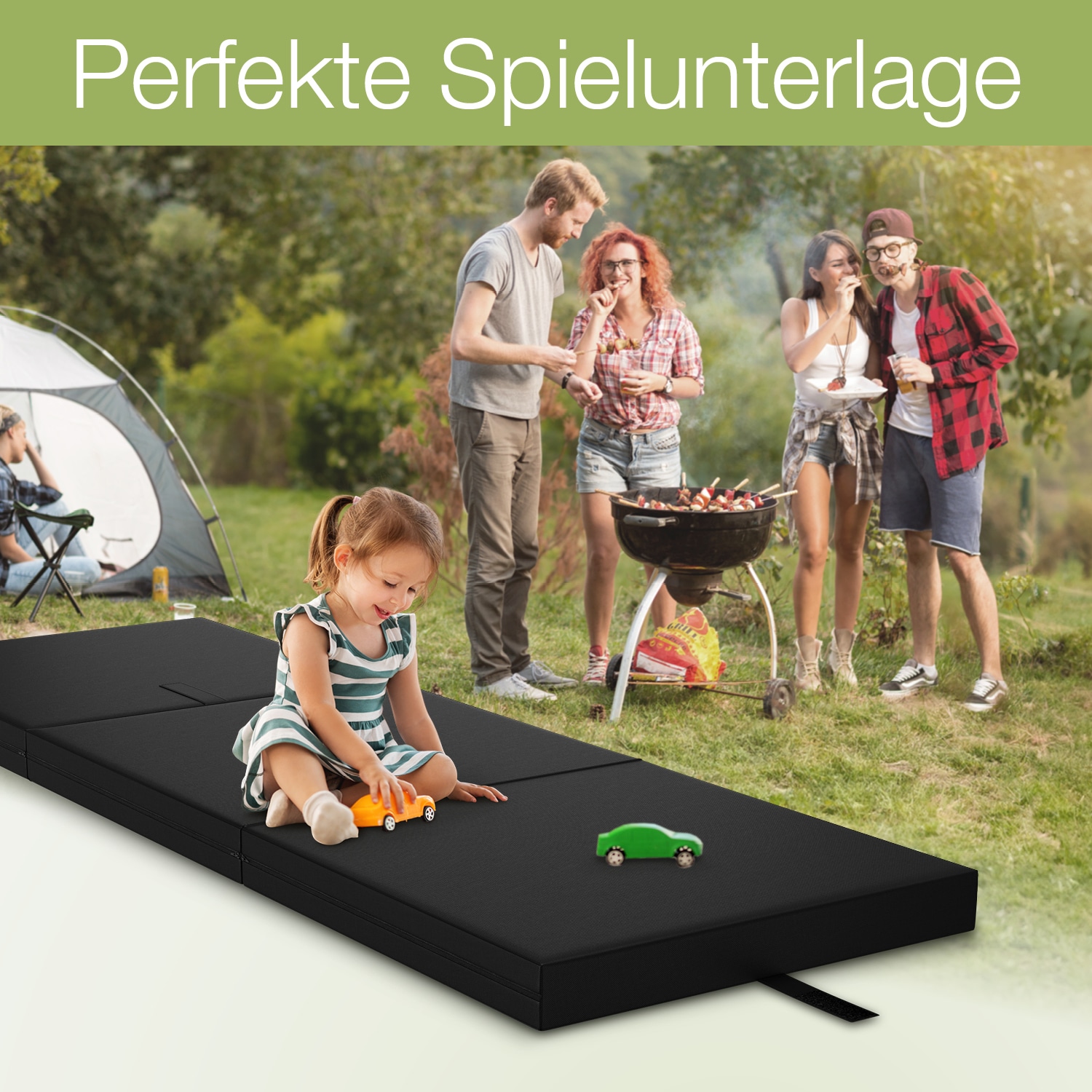 Outdoor Klappmatratze Campingmatratze, wasserabweisend, 90x200x8 cm
