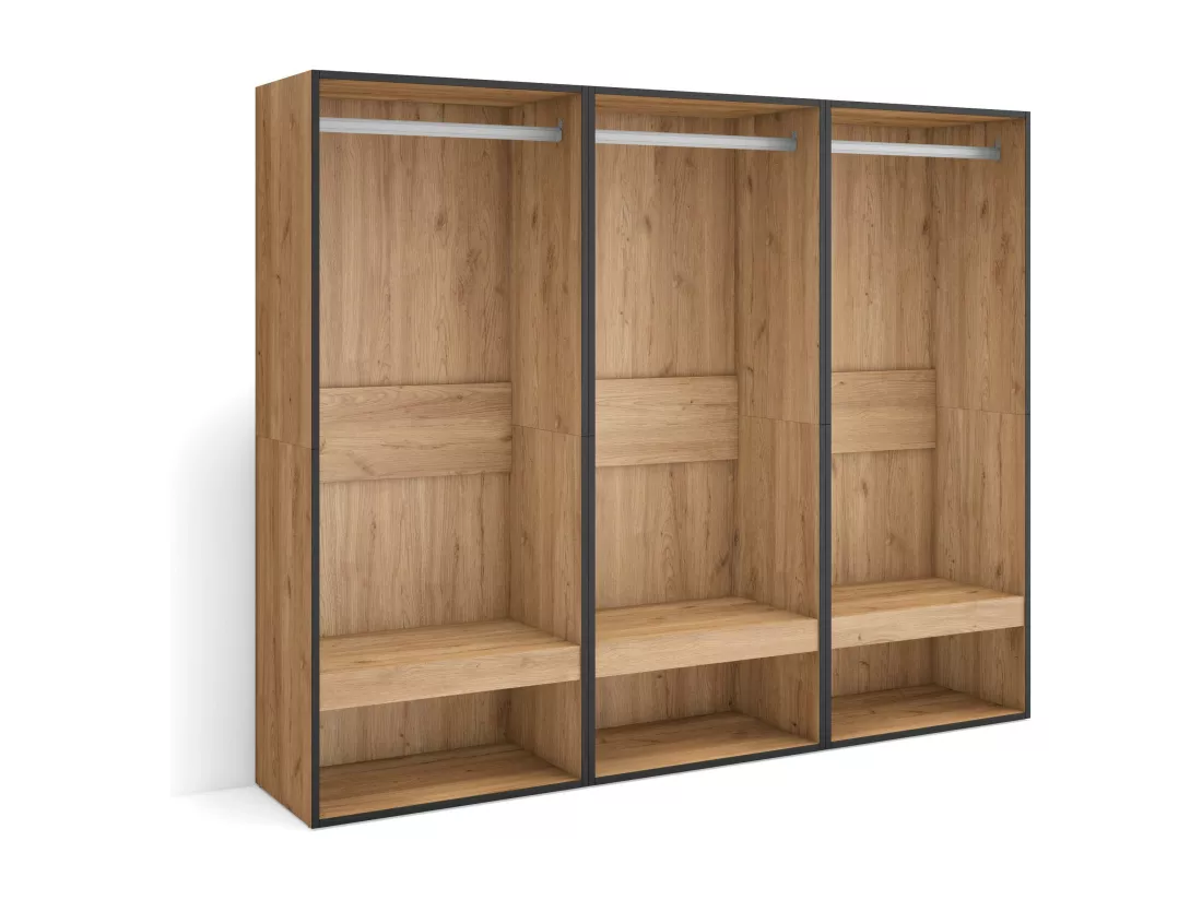 Armoire Vestiaire ouvert, 180x35x145 cm, Chambre à coucher, pièce, Vêtement, Dressing, Chêne