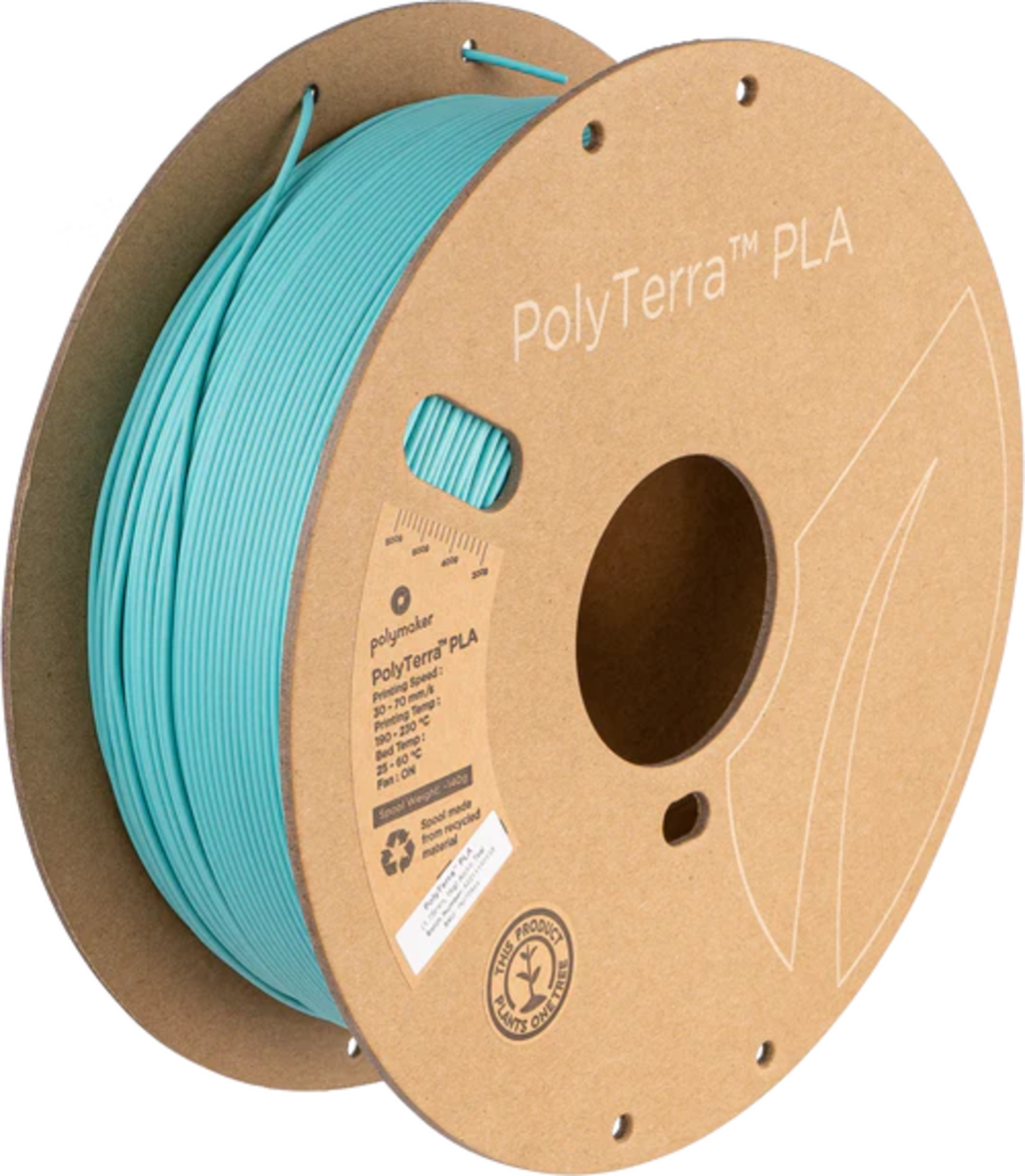 Polymaker  PolyTerra PLA Arctic Teal, 1,75 mm / 1000 g    Filament mit reduziertem Kunststoffgehalt