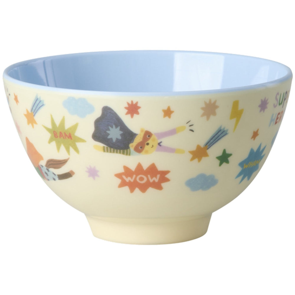 Køb Rice Melamin Skål Med Hero Print - Small - Soft Blue - 300 Ml
