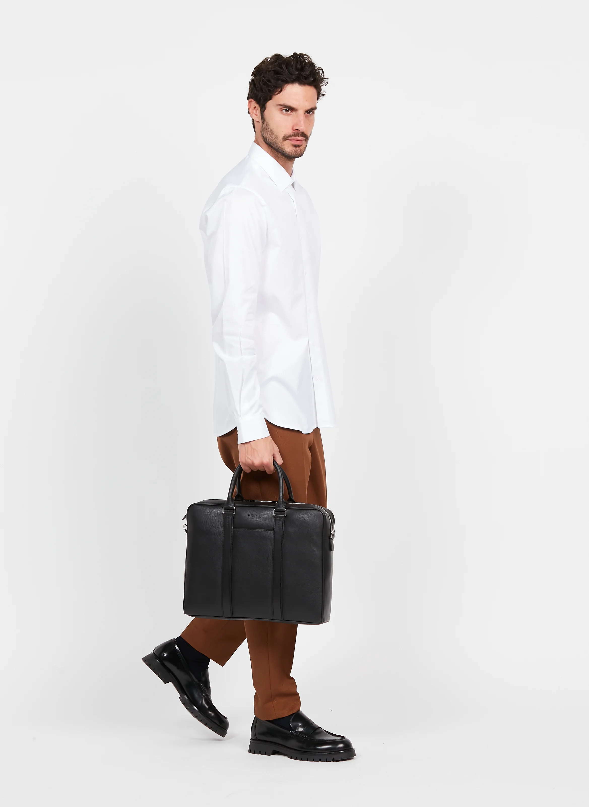 CHARLES - Porte documents en cuir| Noir