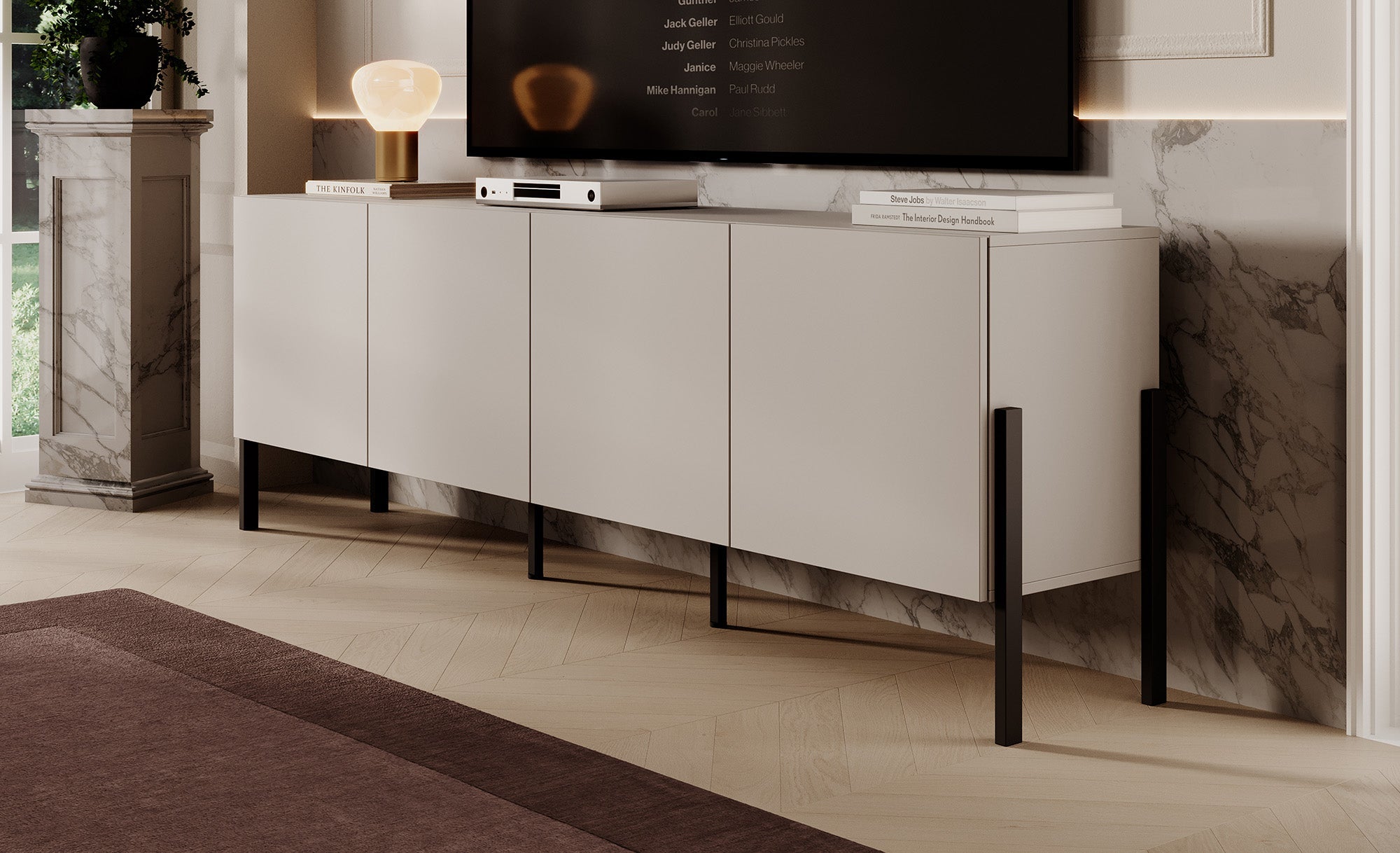 Meubella - TV-Meubel Jordy - Beige - 204 cm
