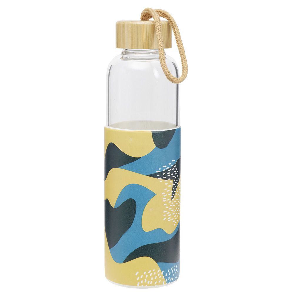 Bouteille en verre avec étui silicone antidérapant 550ml Ø6,6xH24cm