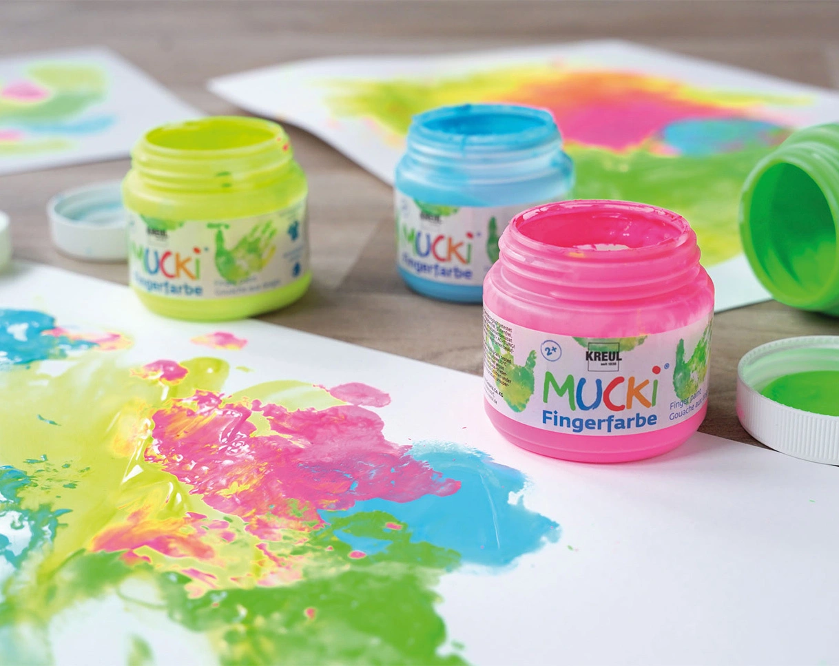 Quietsch-Fingerfarbe MUCKI® 4er-Set