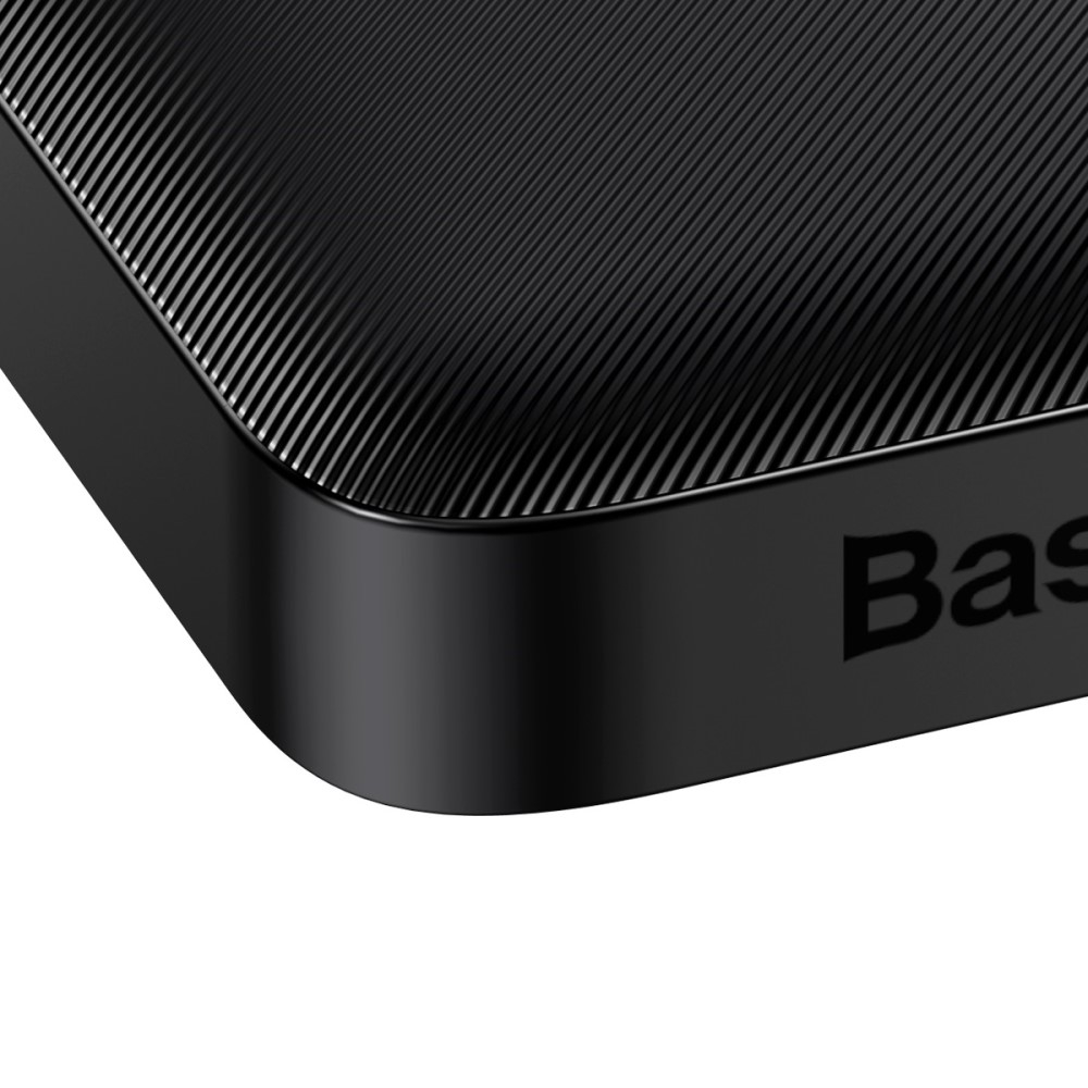 (15W) 10000mAh Dual USB / USB C Power Bank Ladegerät   LED Anzeige - Schwarz
