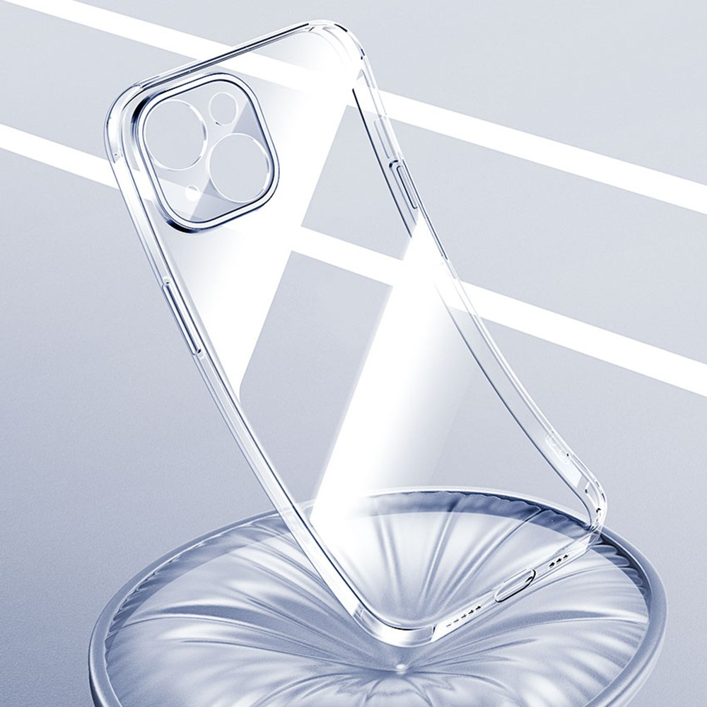 iPhone 15 Simple II Gummi Case Hülle mit Kameraschutz - Transparent