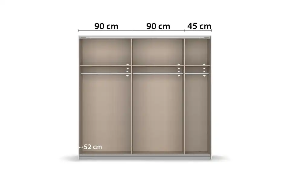 Schwebetürenschrank 2-türig Quadra