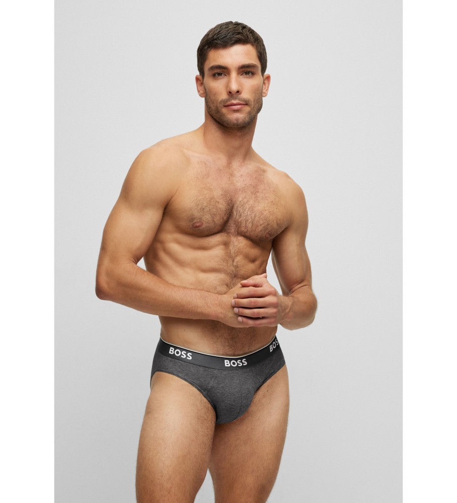 Conjunto de 3 Cuecas BOSS Cinza
