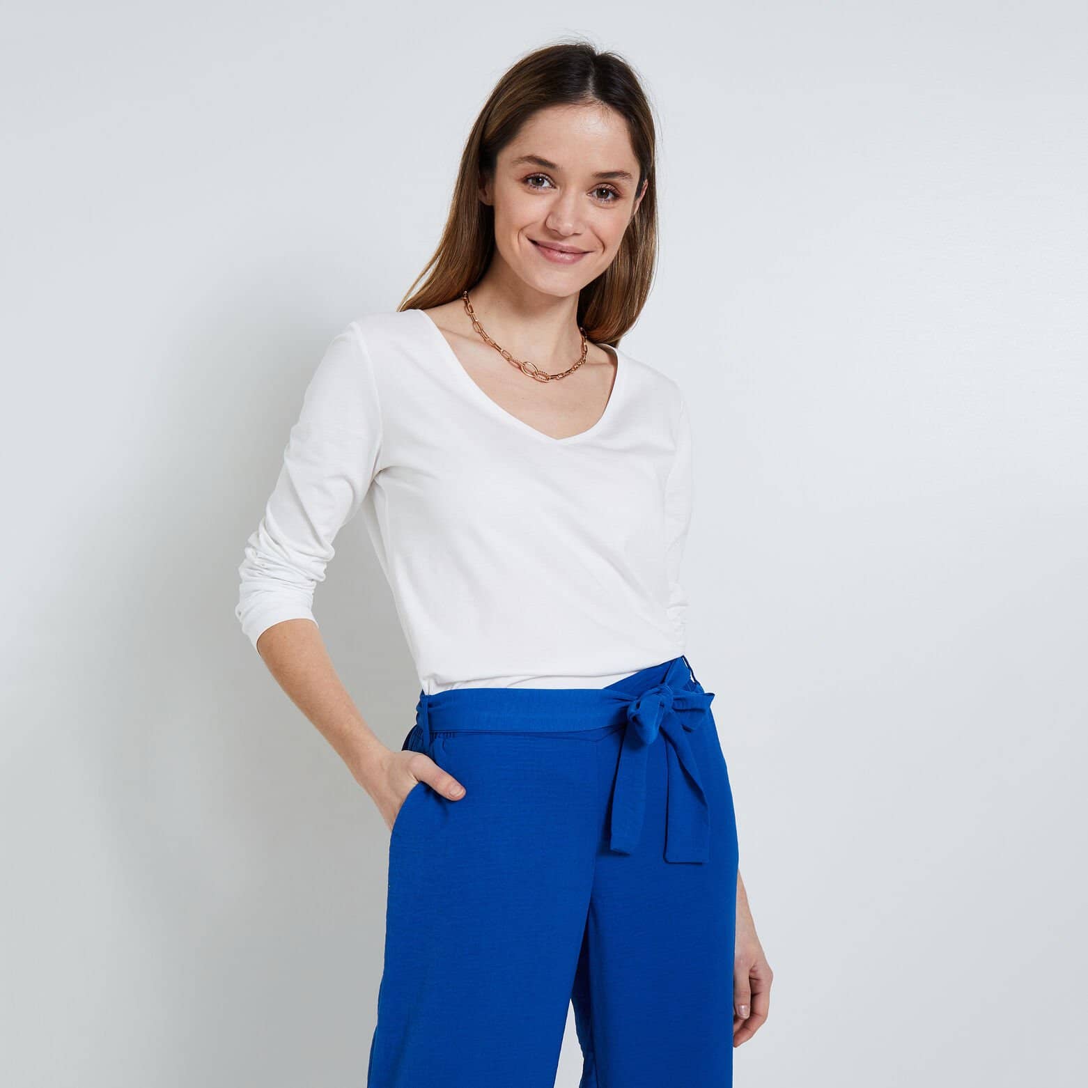 Tshirt col V femme
