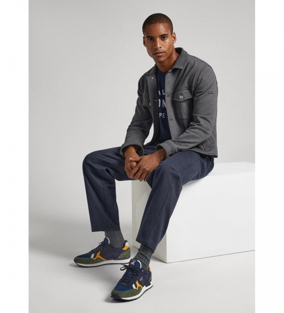 Tênis Pepe Jeans Brit Heritage M em couro azul-marinho