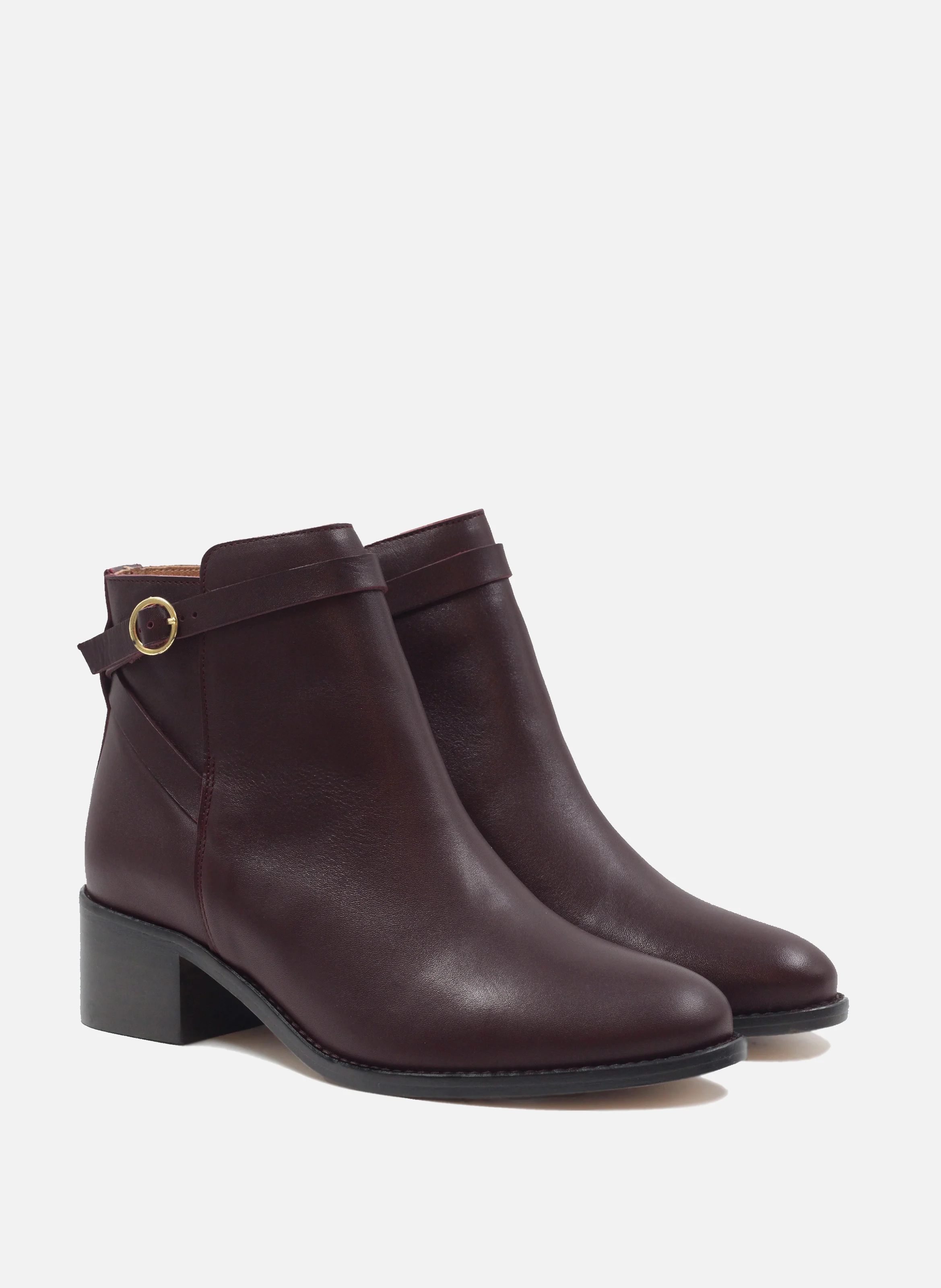 Bottines cavalières cuir lisse | Rouge