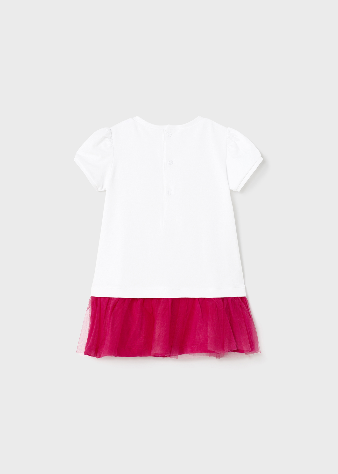 Vestido de bebê com babado de tule