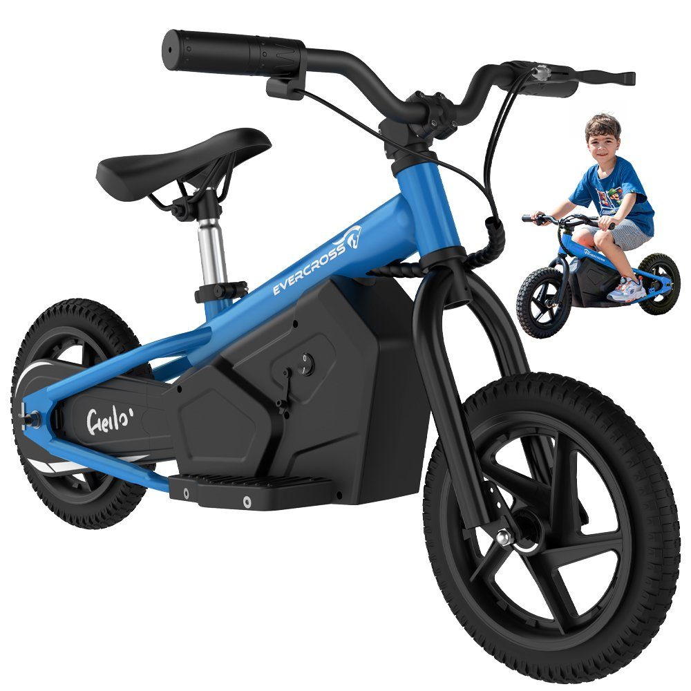 Mini Patinete Elétrico Evercross EV06M para Crianças, Bicicleta de Equilíbrio de 12 Polegadas, 100W, 15 km/h, Bicicleta Elétrica de Equilíbrio para Crianças de 3 a 6 Anos, Velocidade Máxima de 15 km/h, Bateria de 24V 4AH