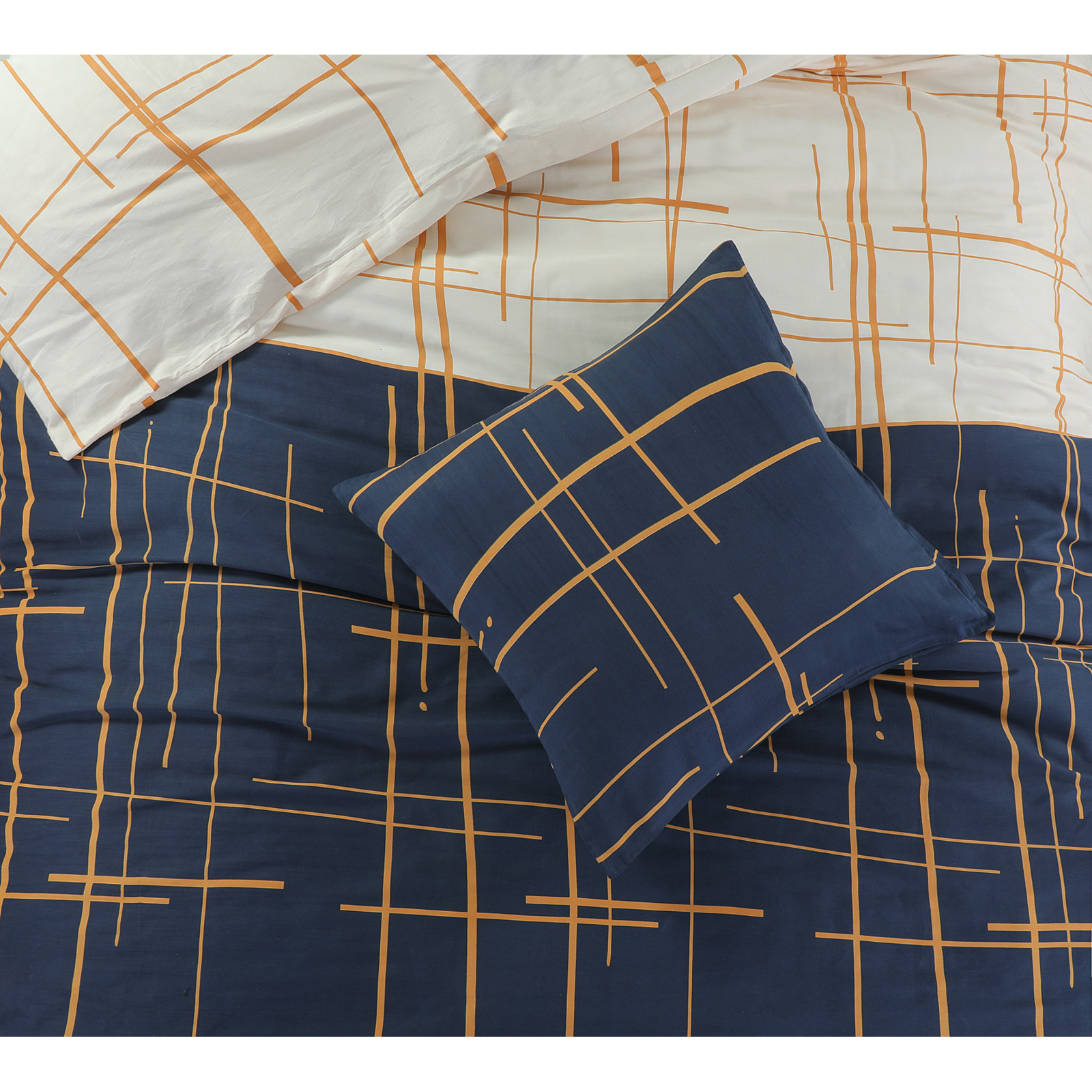 Bettwäsche mit Muster 200x210 2x65x65 Bettanzug Fra