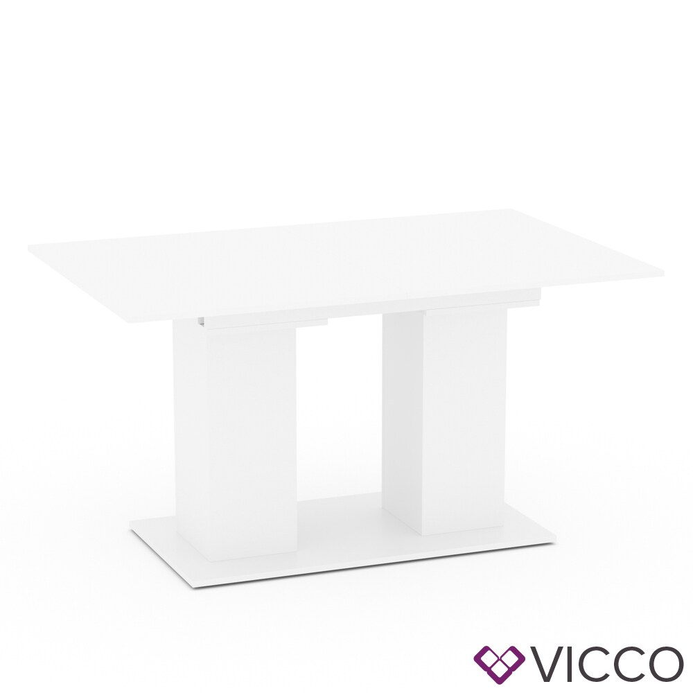 VICCO Esstisch DIX 140 - 180 cm Weiß matt Esszimmertisch ausziehbar Küche Tisch