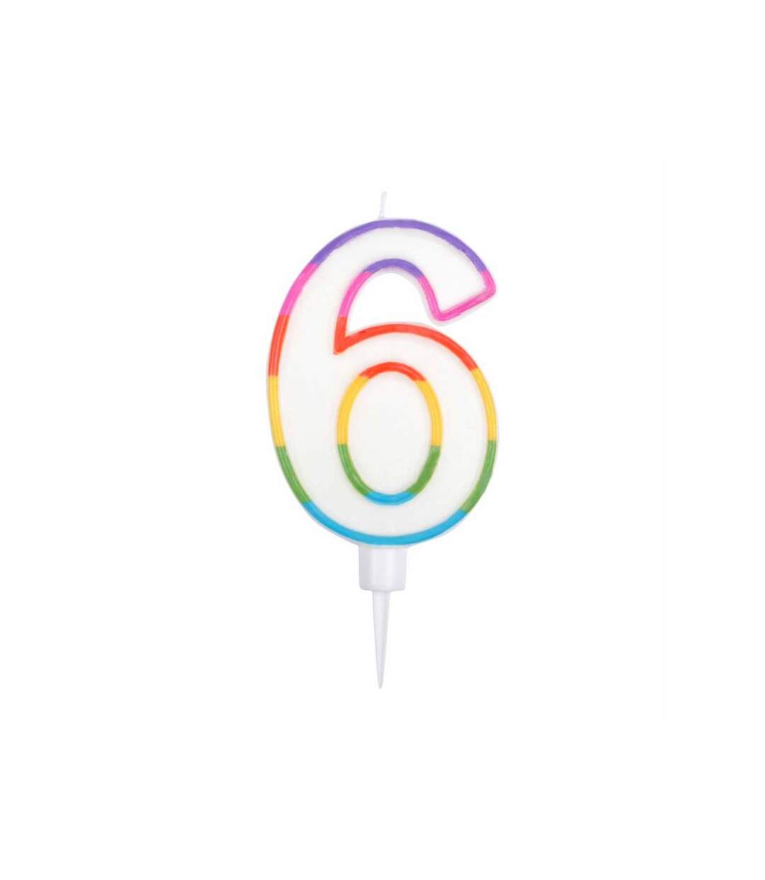 Paris Prix - Bougie D'anniversaire chiffre 6 10cm Multicolore