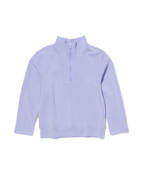 pull enfant zippé violet