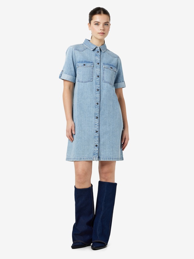 Noisy may Jeanskleid »NMNEW SIGNE S/S DENIM DRESS VI003LB NOOS« Brusttaschen