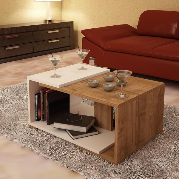 Couchtisch Modern Weiß Walnuss