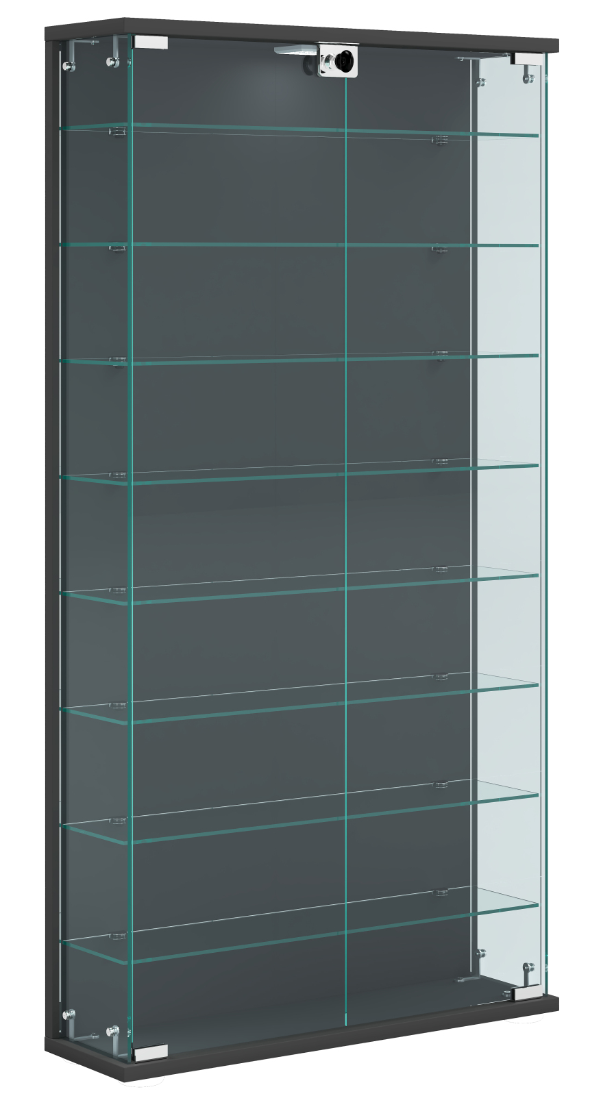 Wandvitrine RELAS L - anthrazit - 114 cm hoch