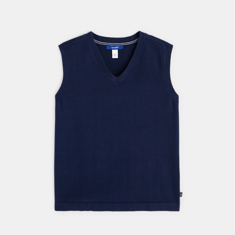Pull sans manches bleu garçon