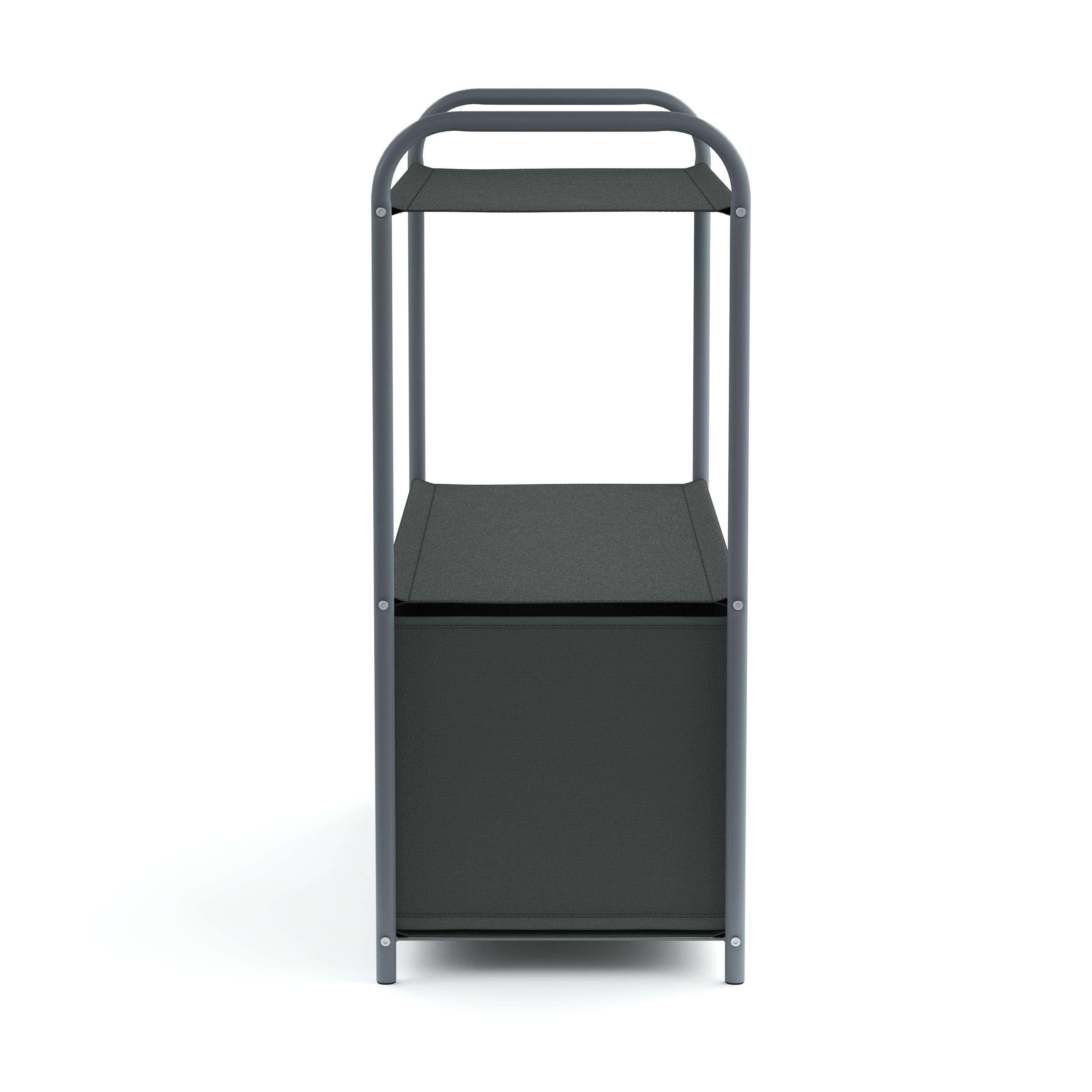 Regal mit 2 Aufbewahrungsboxen 79 x 72 cm anthrazit