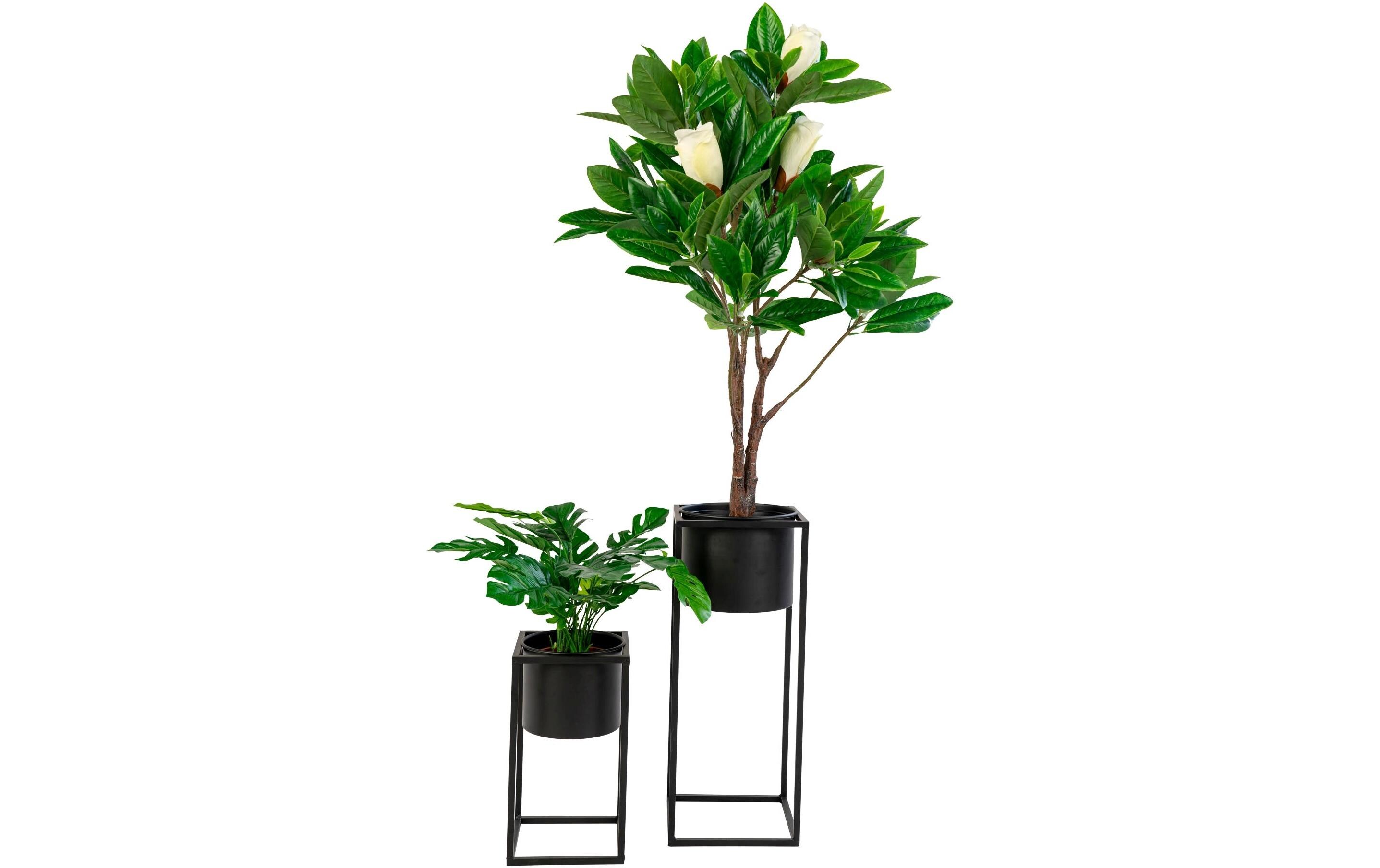 Blumentopf Marla 2 Stück, SchwarzPflanzengefässe mit Gestell