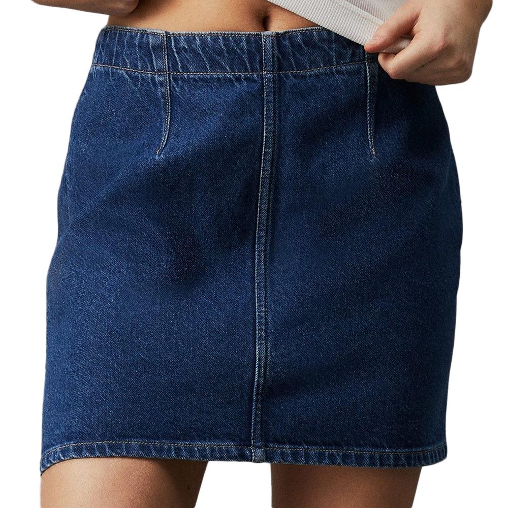 Calvin Klein Jeans Jupe en Jean Bleu Femme Calvin Klein Jeans A Line Darted