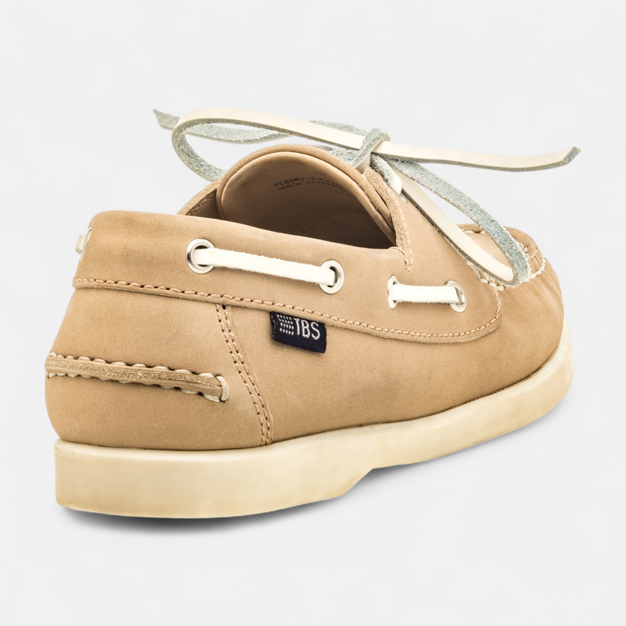 Chaussures bateau Femme en cuir beige