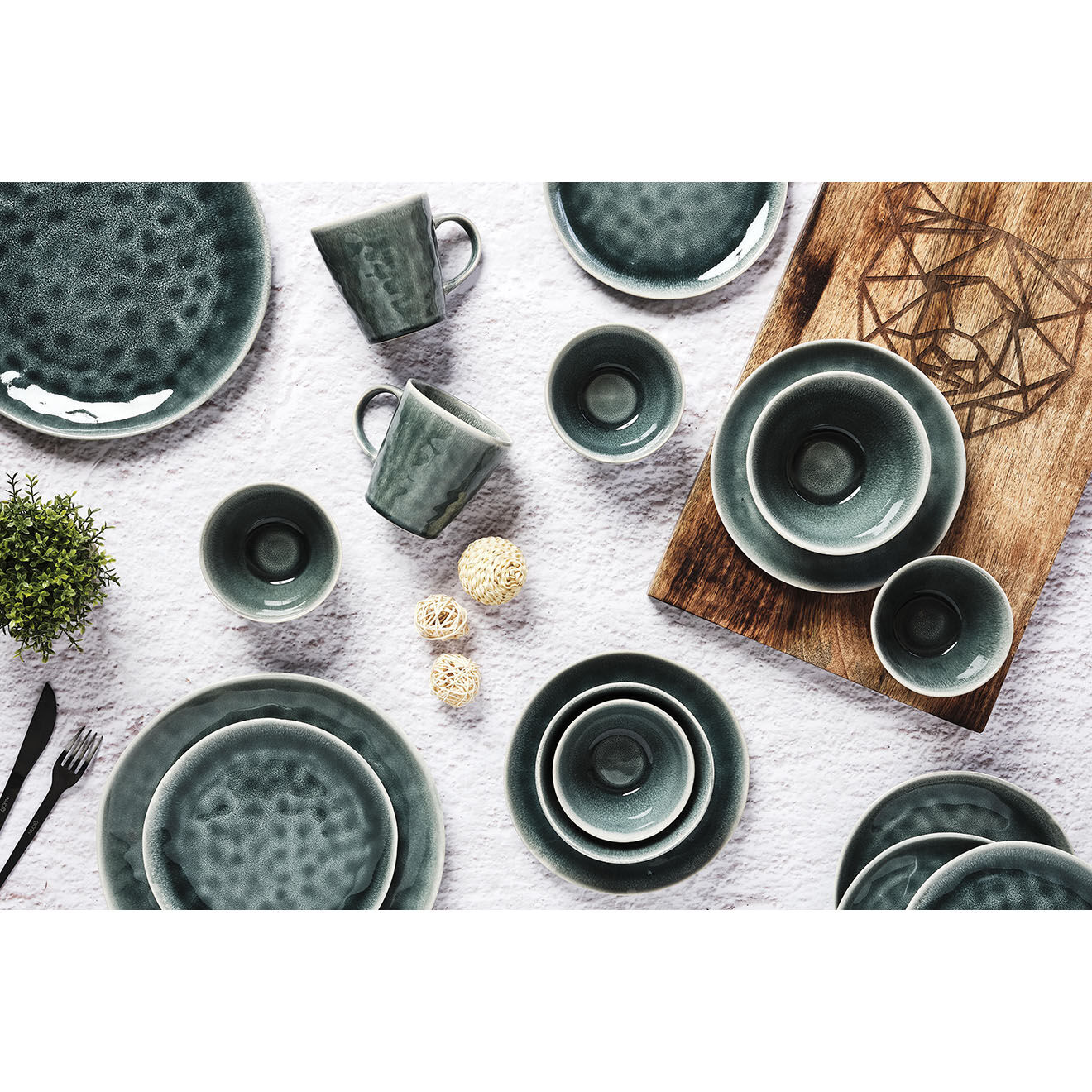 Bjorn 6 Assiettes Moon bleu nuit - D.21 cm