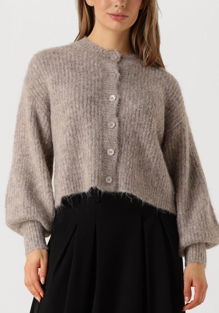 taupe co'couture vest coralee rib cardigan